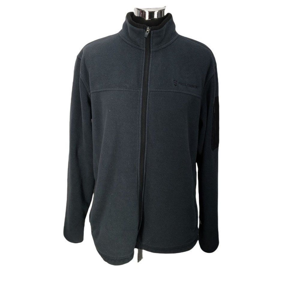 FREE COUNTRY Men's Fleece Full Zip Jacket Long Sleeve Size Small